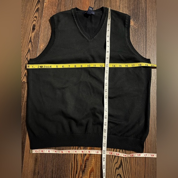 Lands’ End Black Sleeveless Pullover V-Neck Vest Petite Medium - Picture 6 of 6